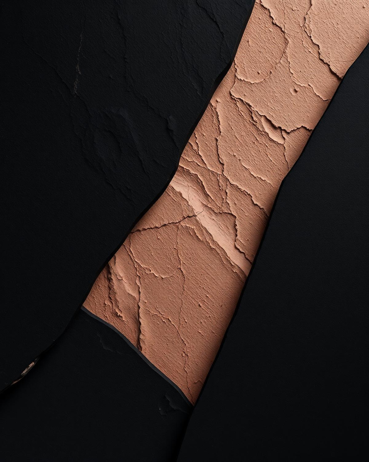 Dark stone and terracotta clay texture